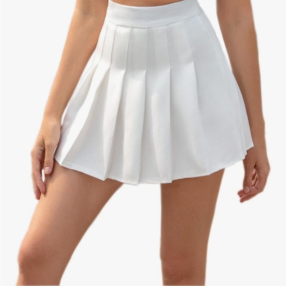 White Pleated Mini Skirt NWOT
